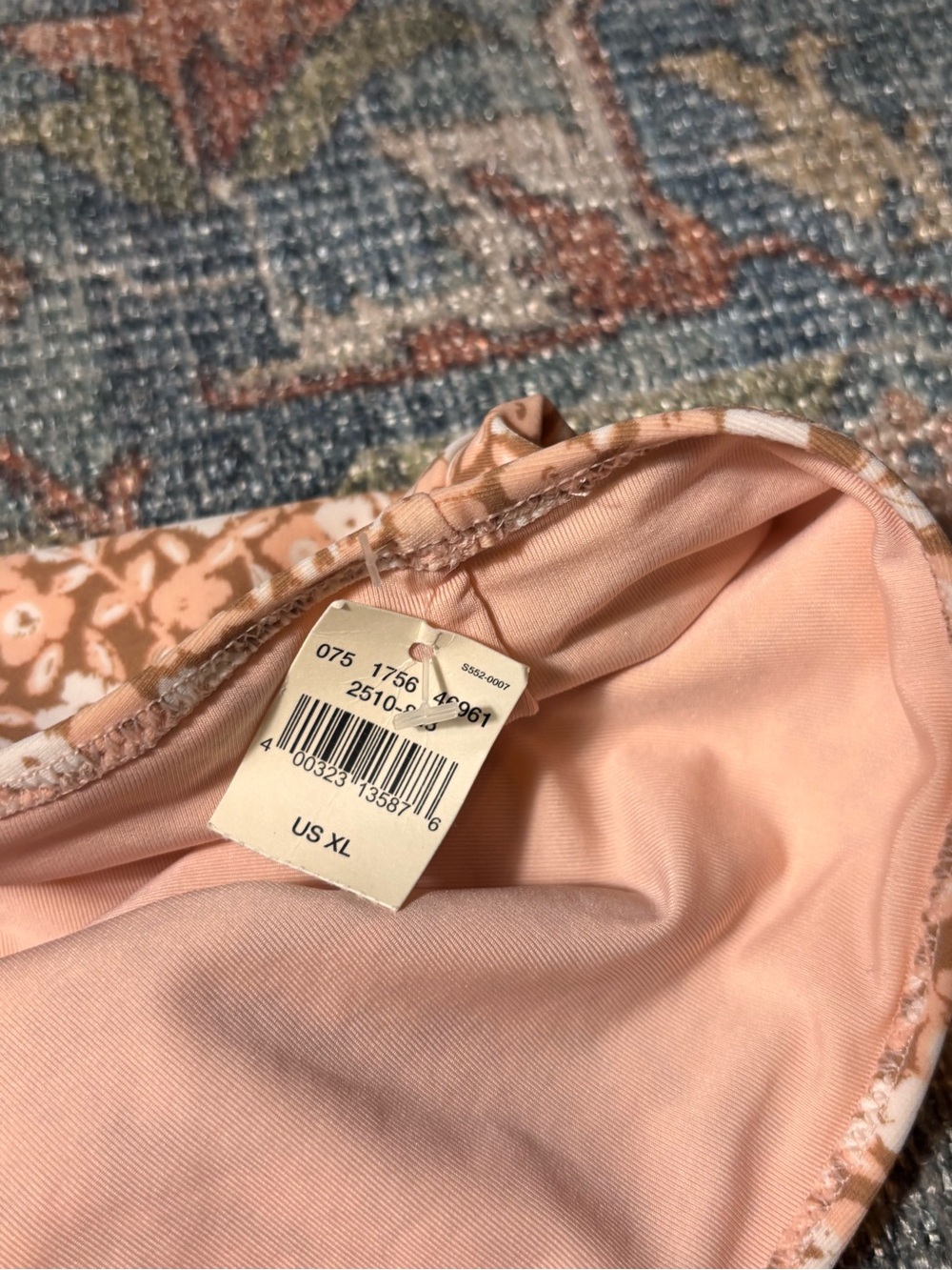 Aerie Wrap Halter High-Waisted Bikini – Peach Floral Print Women’s Size XL (NWT) - Picture 7 of 9